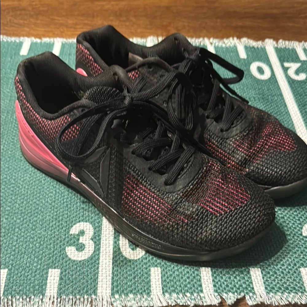 Women's Black and Pink Athletic Shoes
